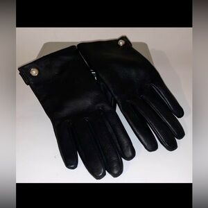 Gorgeous Black Leather Fownes Brothers Gloves•Medium•EUC!